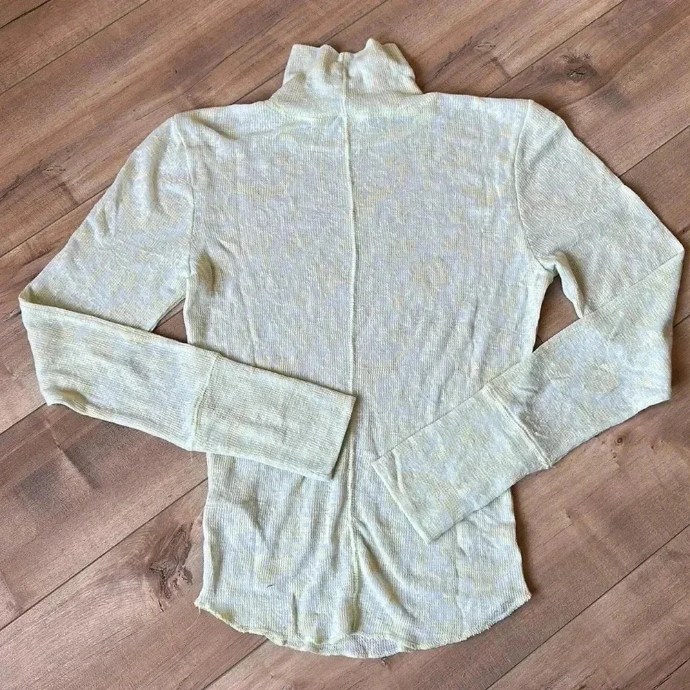 NEW Intimately Free People You And I Long Sleeve Mockneck Thermal Lime Green S - Picture 9 of 9